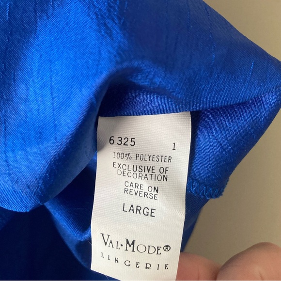 Vintage Val Mode Lingerie Royal Blue Nightgown L - Picture 7 of 7